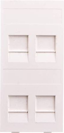 Kontakt-Simon Simon Connect Płytka CIMA gniazda teleinformatycznego poczwórnego 4xRJ płaska z przesłoną czysta biel (S76c/9)