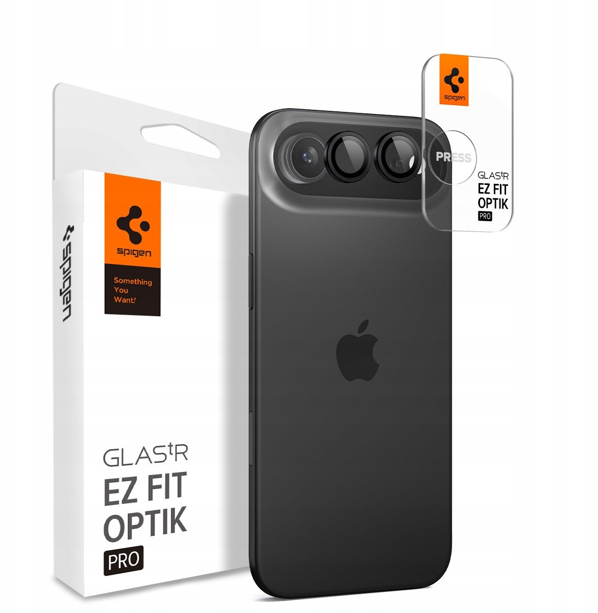 Spigen Glass tR EZ Fit Optik Pro 2 Pack, black - iPhone Air