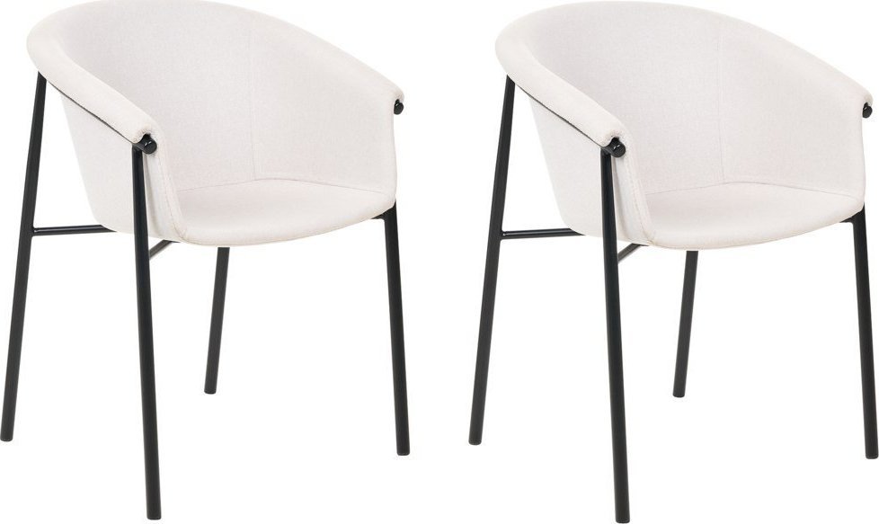 Beliani Zestaw 2 krzeseł do jadalni beżowy AMES