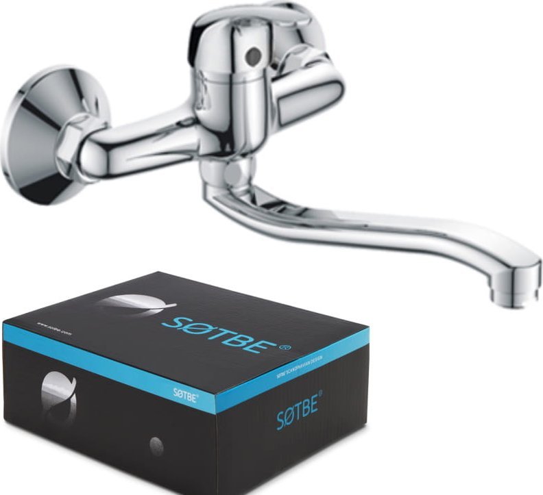 Bateria umywalkowa Sotbe Atran ścienna chrom (ATR-SKW-10250277)