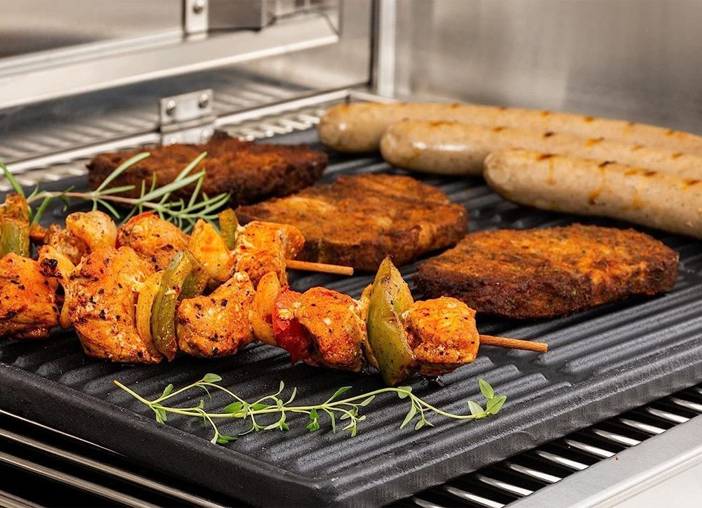 Patelnia KRISBERG Płyta żeliwna grillowa na ognisko Krisberg KB 2643 dwustronna patelnia na ruszt z uchwytami