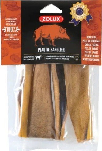 Zolux ZOLUX Przysmak naturalny dla psa Skóra z dzika 100g