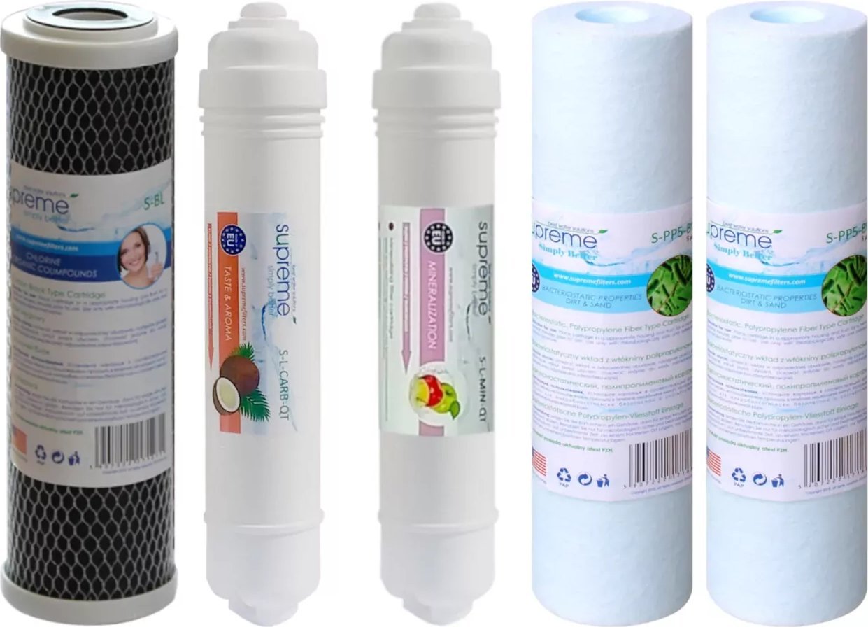 Supreme Premium RO6 QT Komplet 5 wkładów do systemu odwróconej osmozy