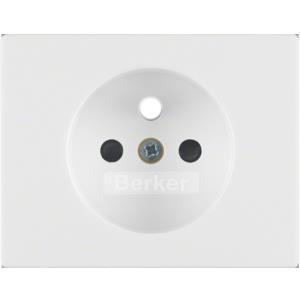 Hager Płytka czołowa do gniazd z uziemieniem i przesłonami styków biały (3965757009)