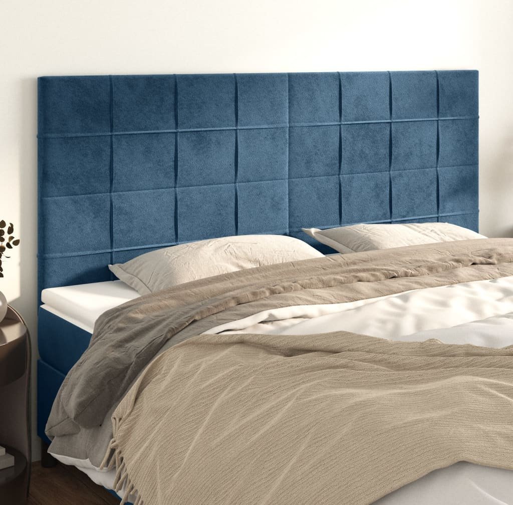 vidaXL vidaXL Zagłówki do łóżka, 4 szt, ciemnoniebieski, 80x5x78/88cm aksamit