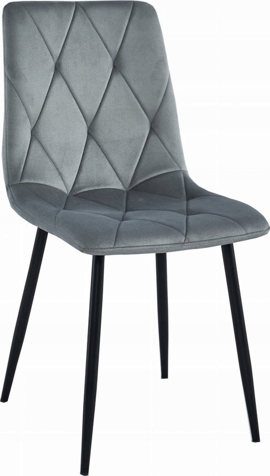 Leobert Krzesło LIBRA - aksamit srebrno-szary / nogi czarne x 4
