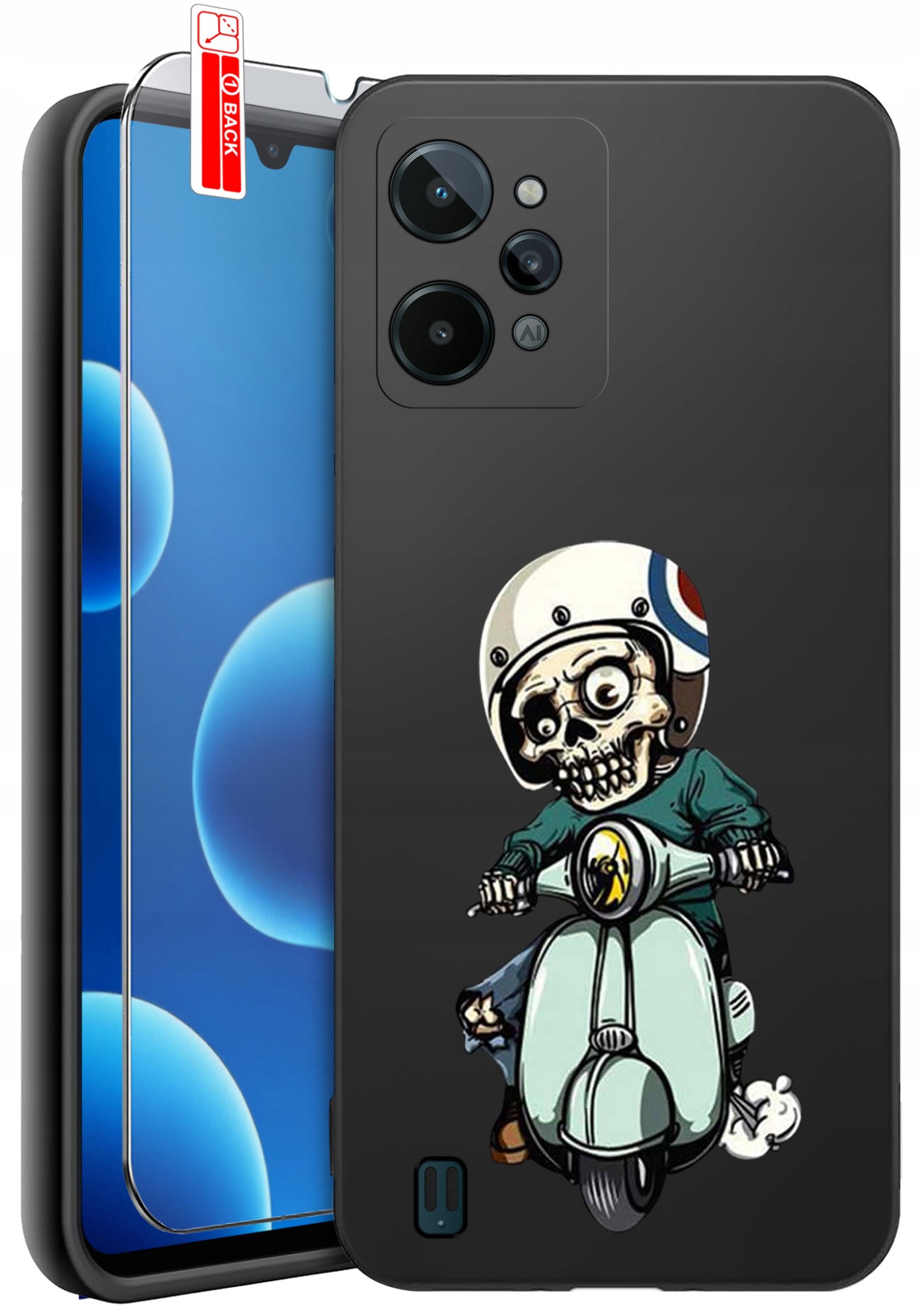 krainaGSM ETUI do Realme C31 | WZORY | SILIKONOWE MATT CASE + SZKŁO 9H