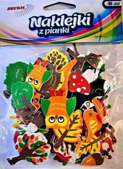 BREWIS Naklejki z pianki jesień 48szt
