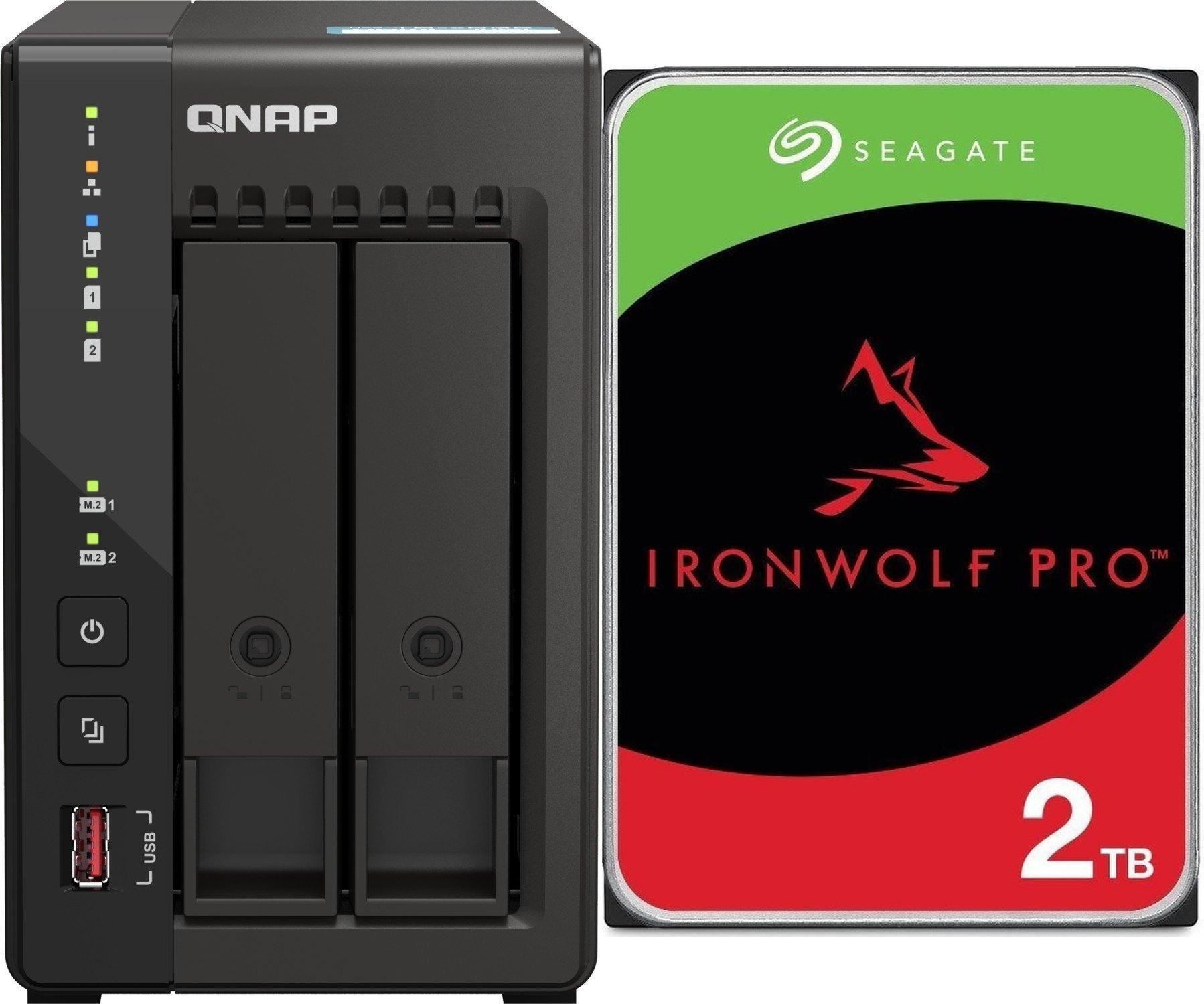 Serwer plików Qnap TS-253E-8G + Seagate IronWolf 2TB (ST2000VN003)