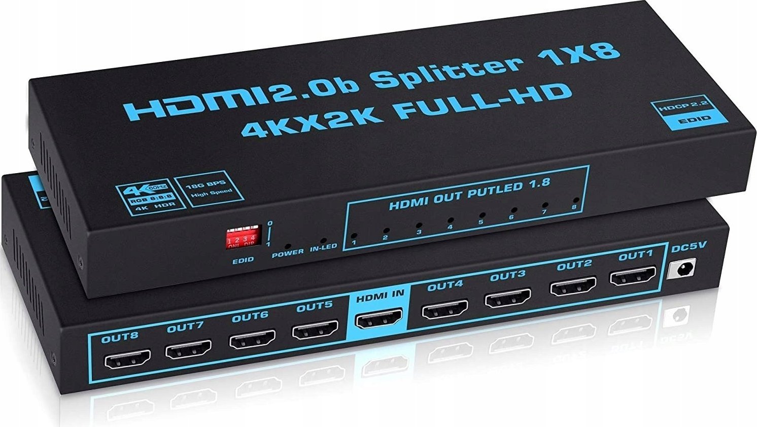 Pawonik SPLITTER HDMI 2.0 1X8 ROZDZIELACZ ULTRAHD HDCP 2.2