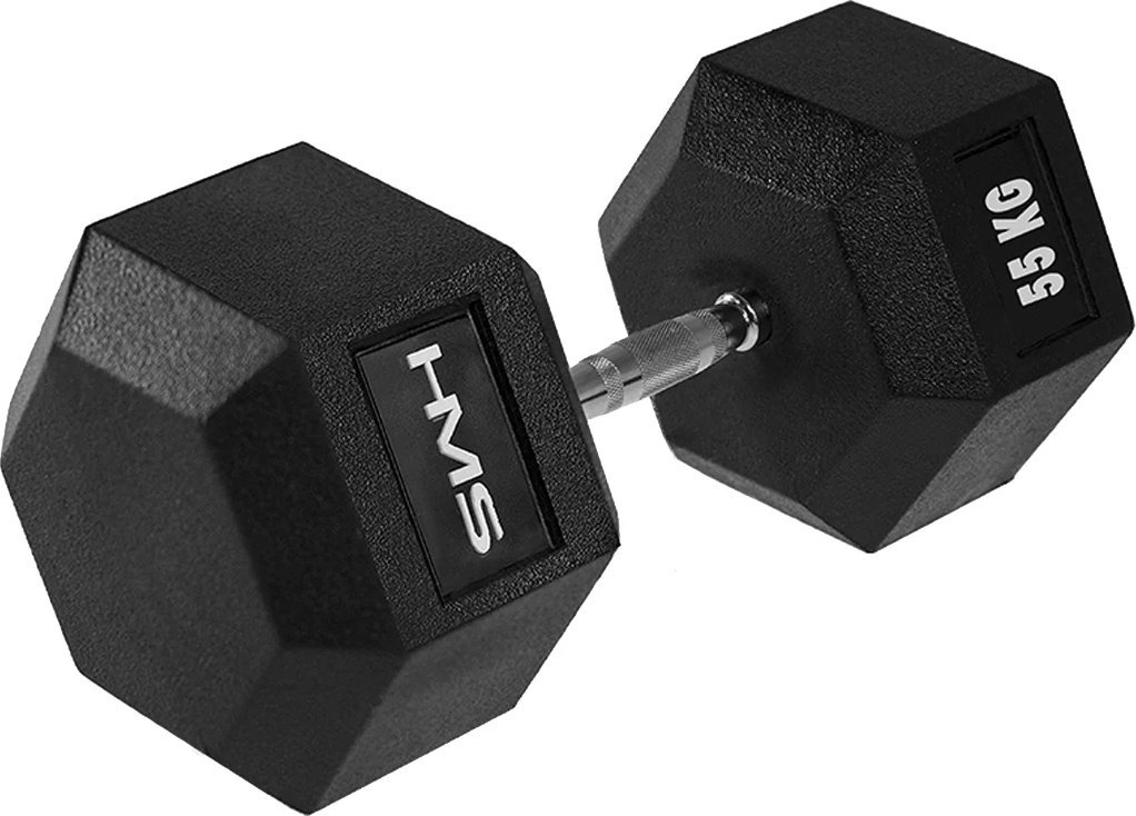 HMS ‎‎Hantel Hex Pro gumowany 1 x 55 kg