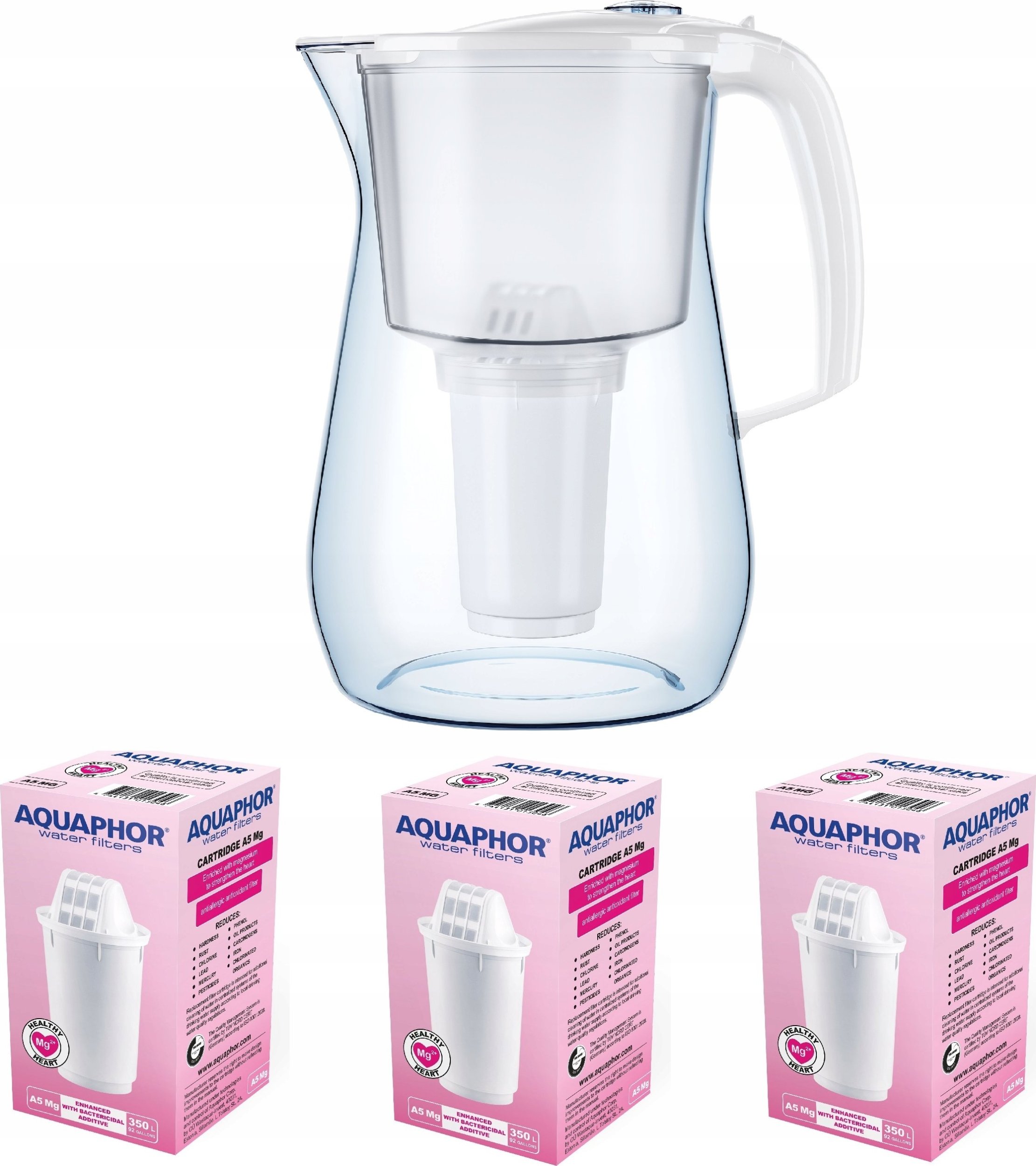 Dzbanek filtrujący Aquaphor Dzbanek filtrujący Provence 4,2 l + 3 wkłady, biały