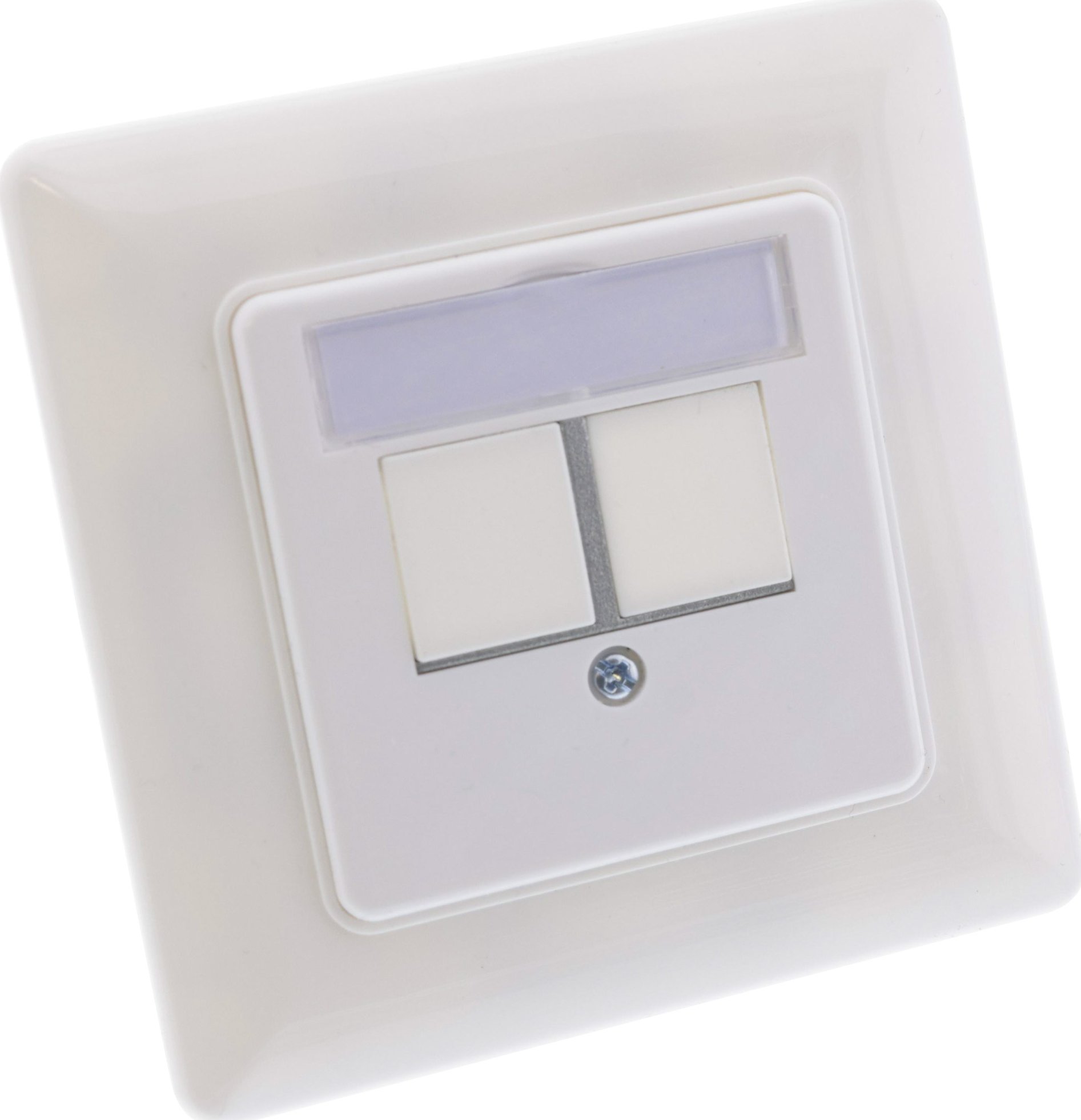 InLine InLine® Frame set for 2x RJ45 Keystone SNAP-In, white RAL9010