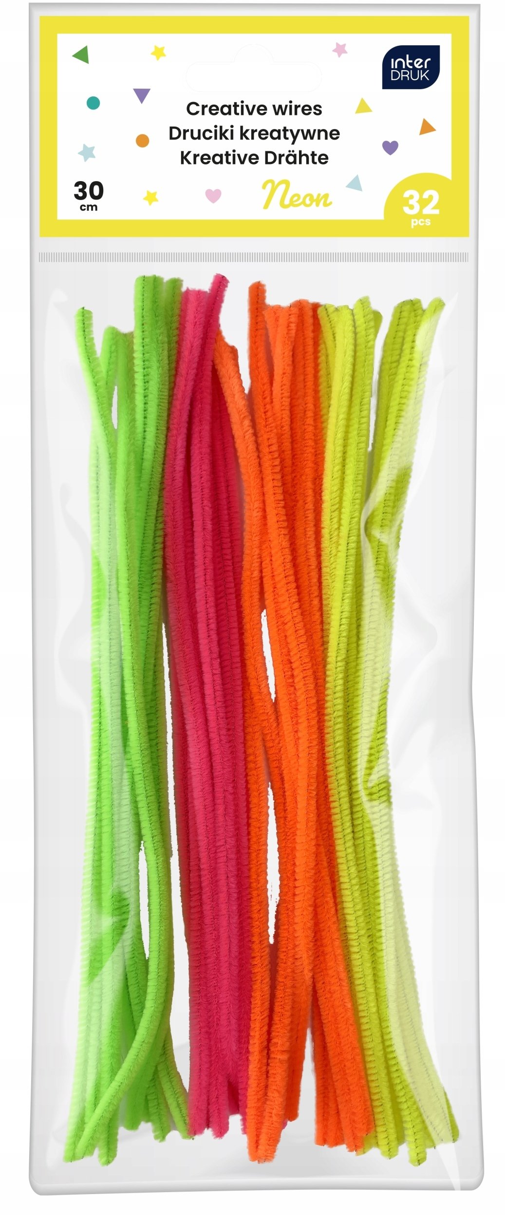 Druciki kreatywne neonowe 30cm 32szt
