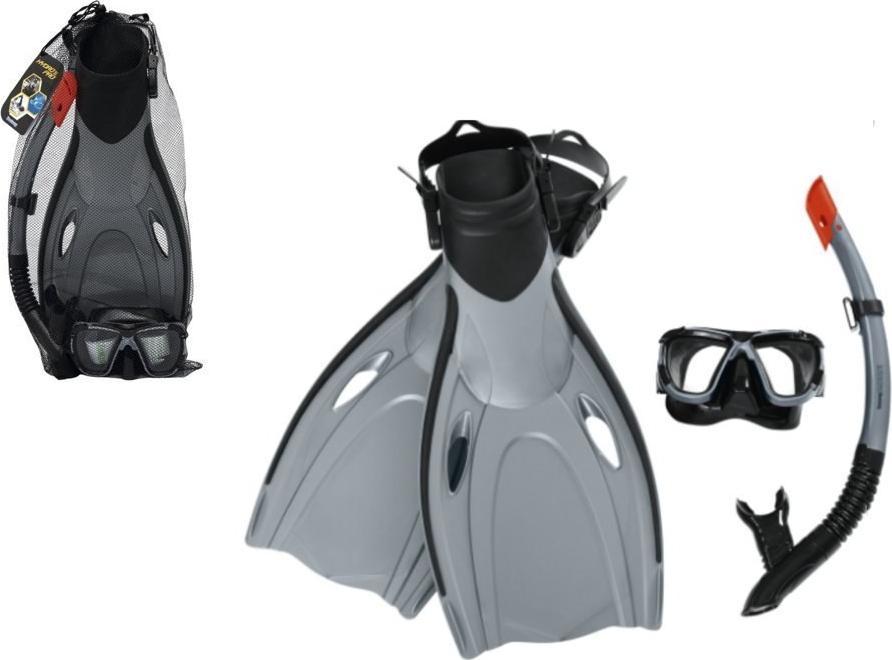 Bestway Zestaw Do Nurkowania Maska, Rurka, Płetwy Szary 25044