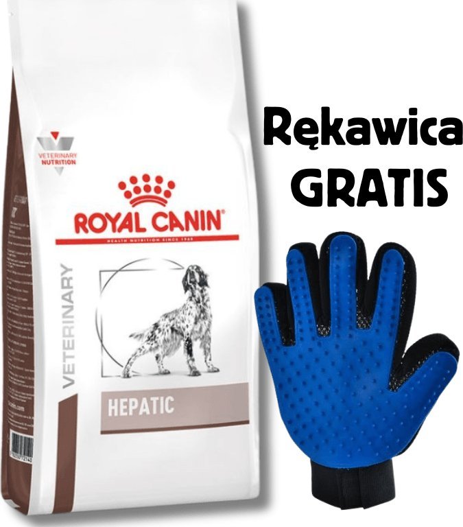 Royal Canin Hepatic HF 16 12 kg + Rękawica do czesania