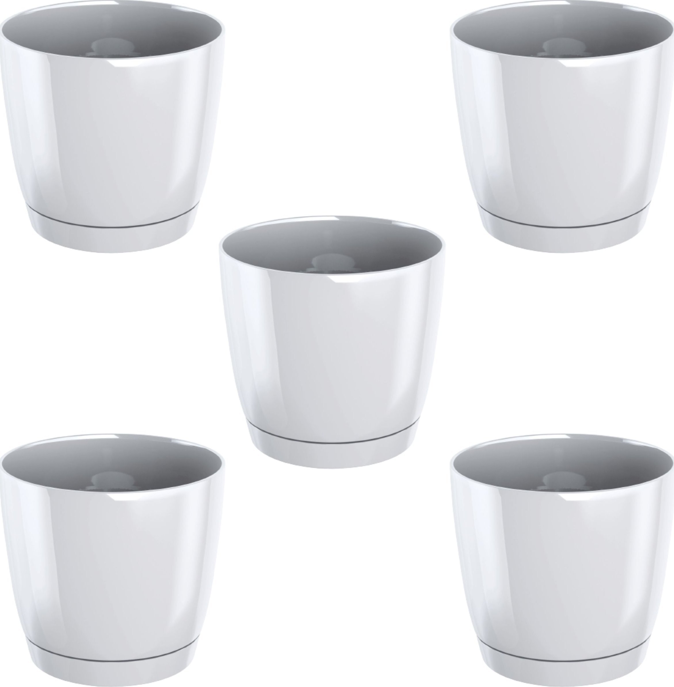 Dikel 5x Doniczka okrągła Coubi DUOP100 + podstawka