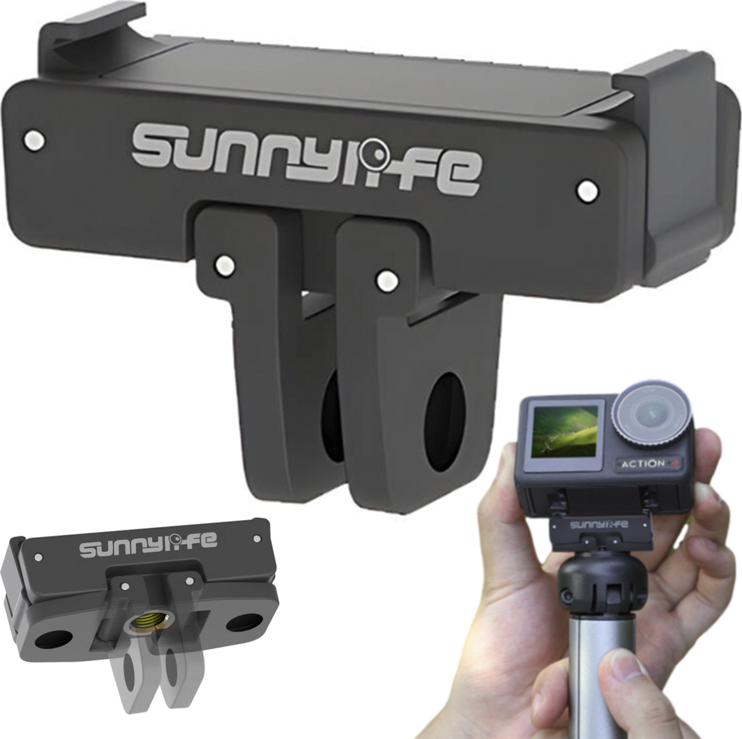 SunnyLife MOCOWANIE UCHWYT DO SZYBKIEGO MONTAŻU 1/4'' CALA SUNNYLIFE DO KAMERY DJI ACTION 2 / 3 / 4