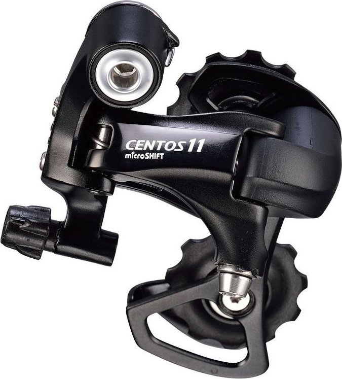 Microshift Przerzutka Tylna MICROSHIFT CENTOS, 11.rzędowa(2x11), Kompatybilna z Shimano, Krótki Wózek(Al.), Max. Tryb 25-30T, Pojemność 35T, Czarna (N