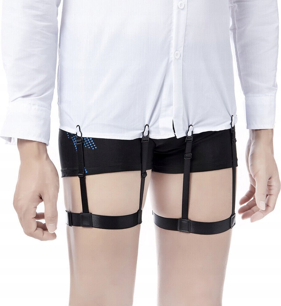 NIEWIDOCZNE SZELKI DO KOSZULI SPODNI MESKIE CZARNE