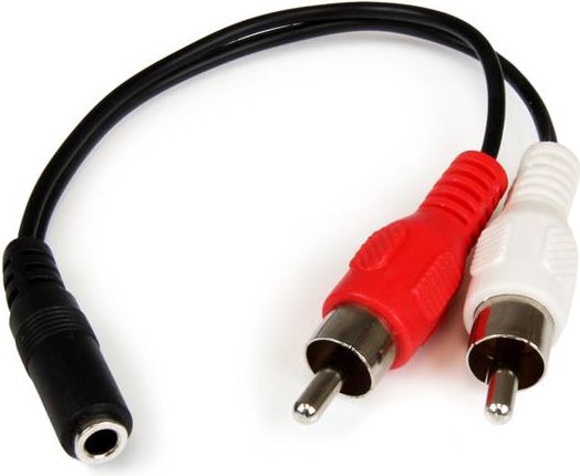 Kabel StarTech Jack 3.5mm - RCA (Cinch) x2 0.15m czarny (MUFMRCA)