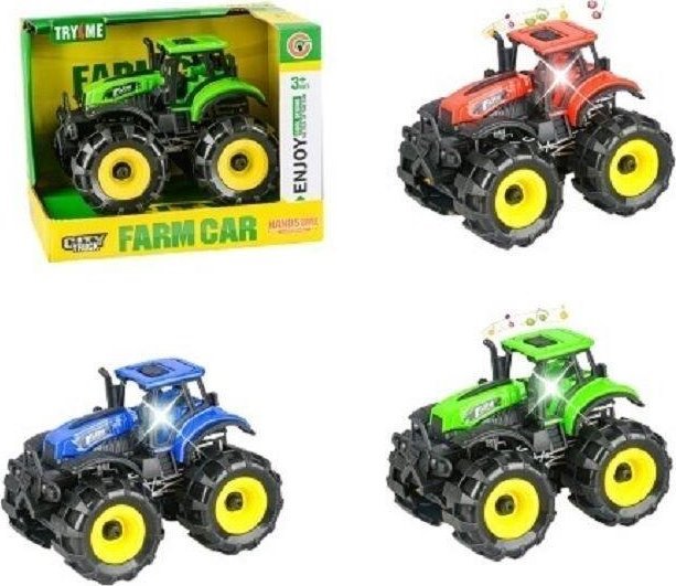Traktor ze światłem i dźwiękiem 14,5cm mix