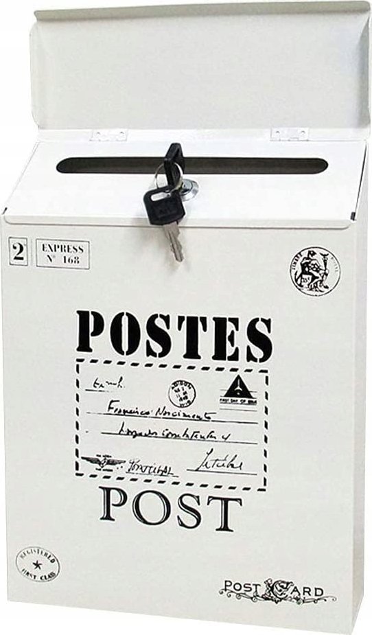 Korbi SKRZYNKA LISTY POCZTOWA ULOTKI KREMOWA LOGO L7