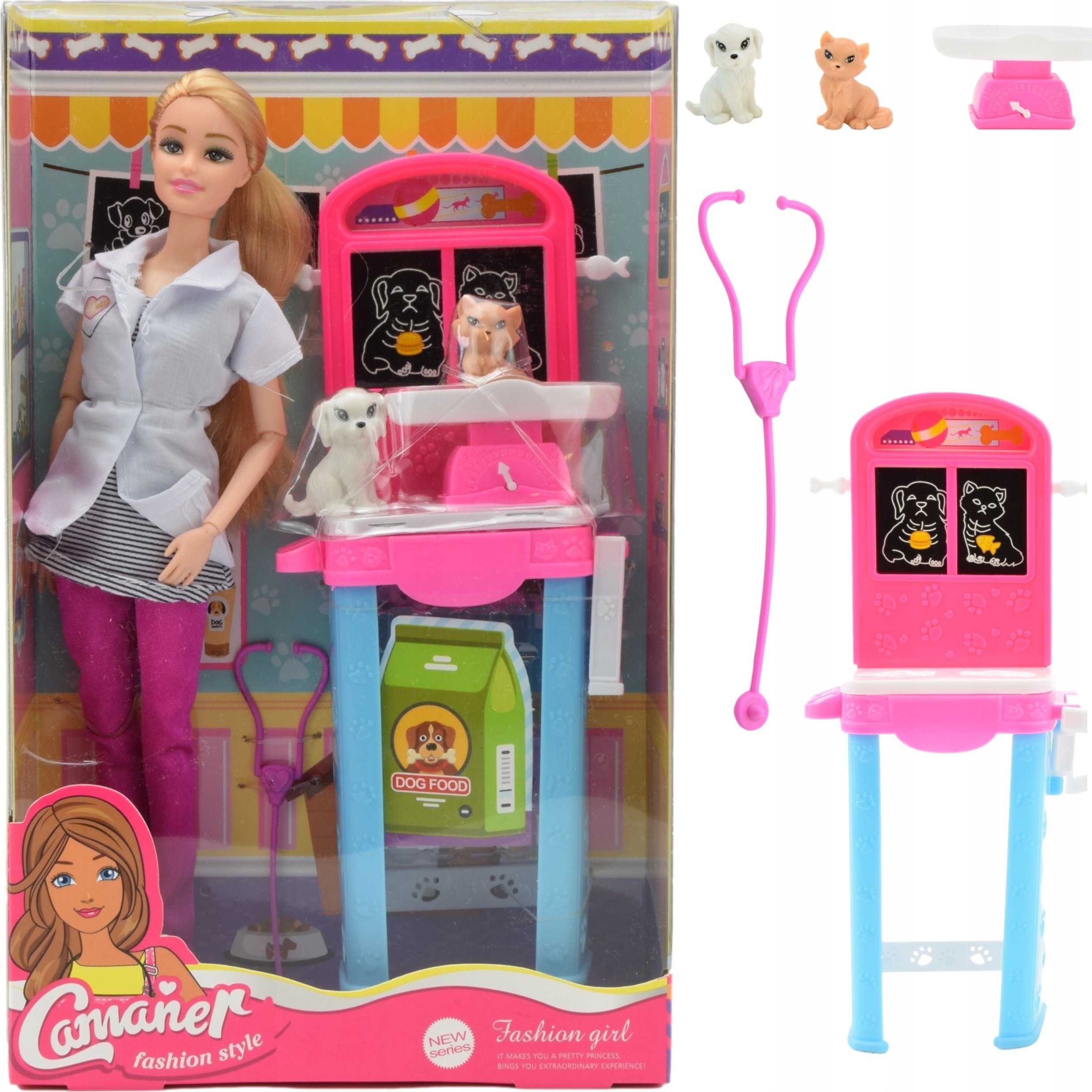 Skleplolki LALKA TYPU BARBIE WETERYNARZ I ZWIERZAKI ZESTAW