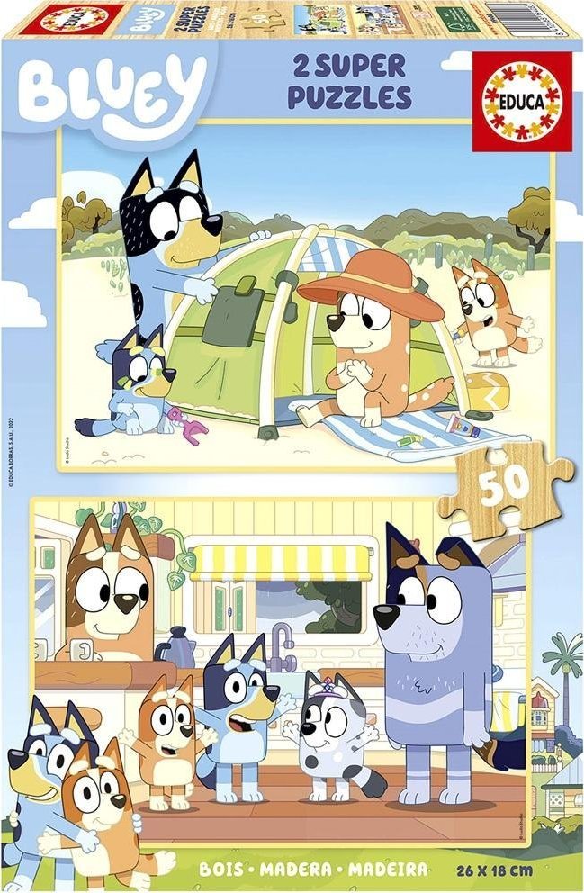 Puzzle 2x50 Blue (drewniane)