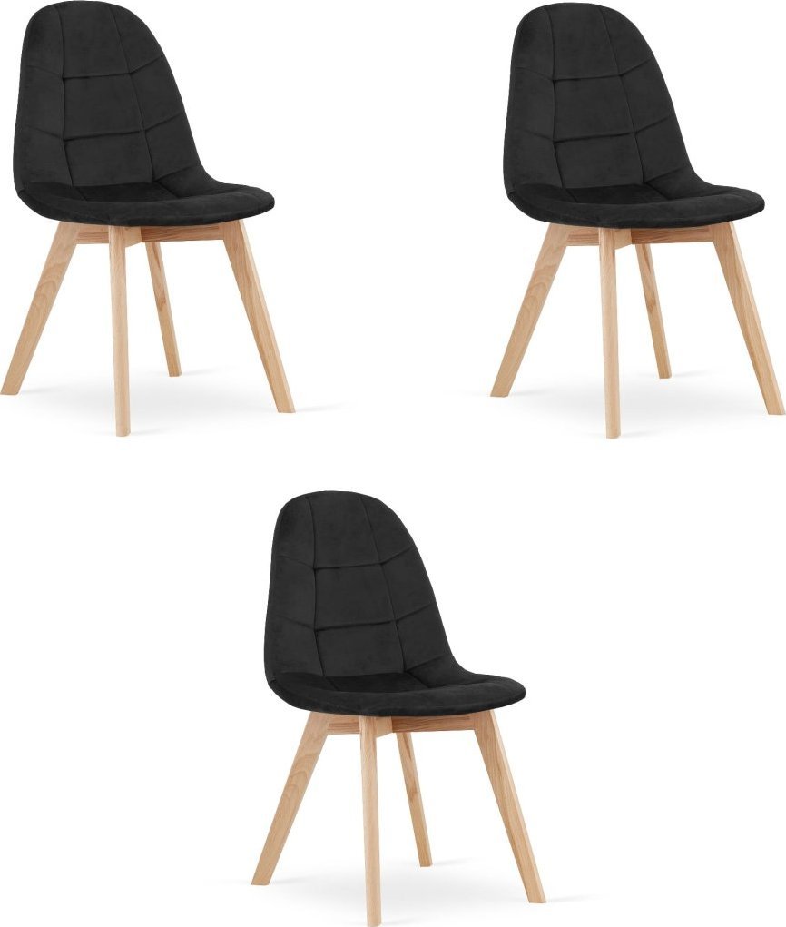 Leobert Krzesło BORA - czarny aksamit x 3