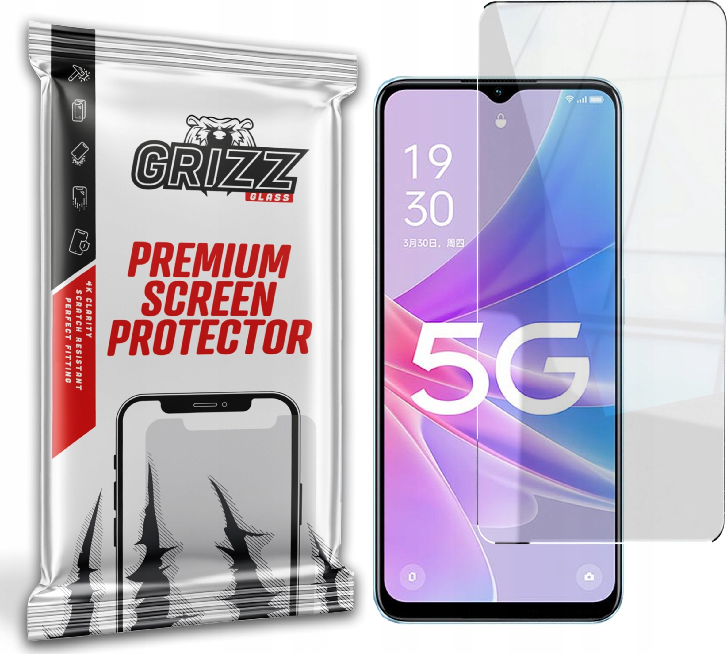 GrizzGlass Szkło hybrydowe GrizzGlass HybridGlass Oppo A1x 5G