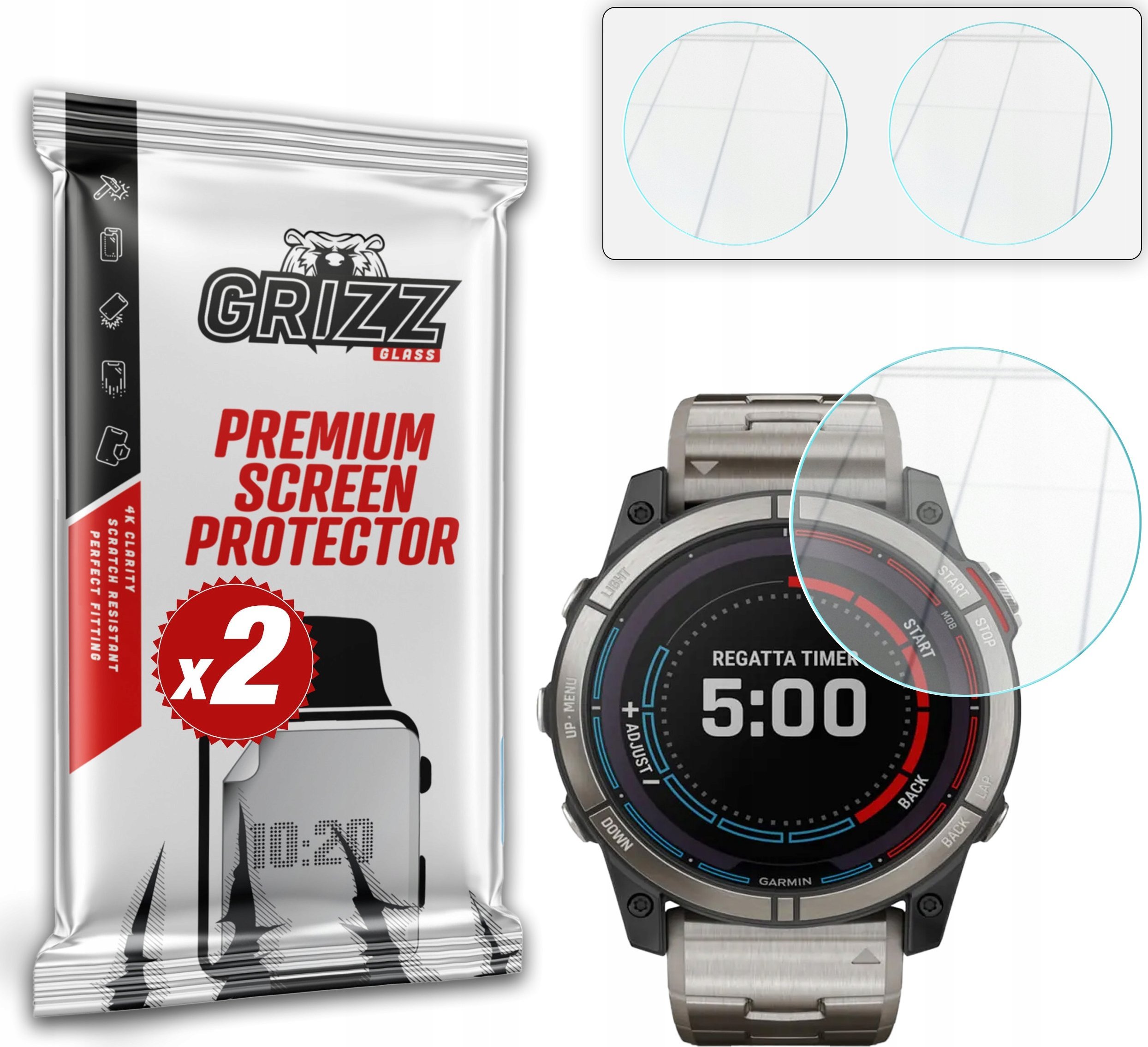 Szkło hybrydowe GrizzGlass HybridGlass do Garmin quatix 7X 51mm