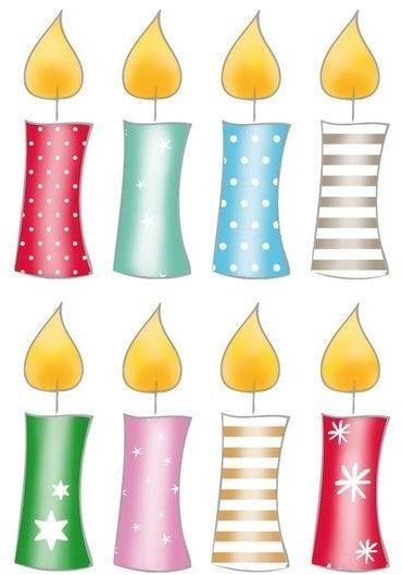 Naklejki świeczki kolorowe
