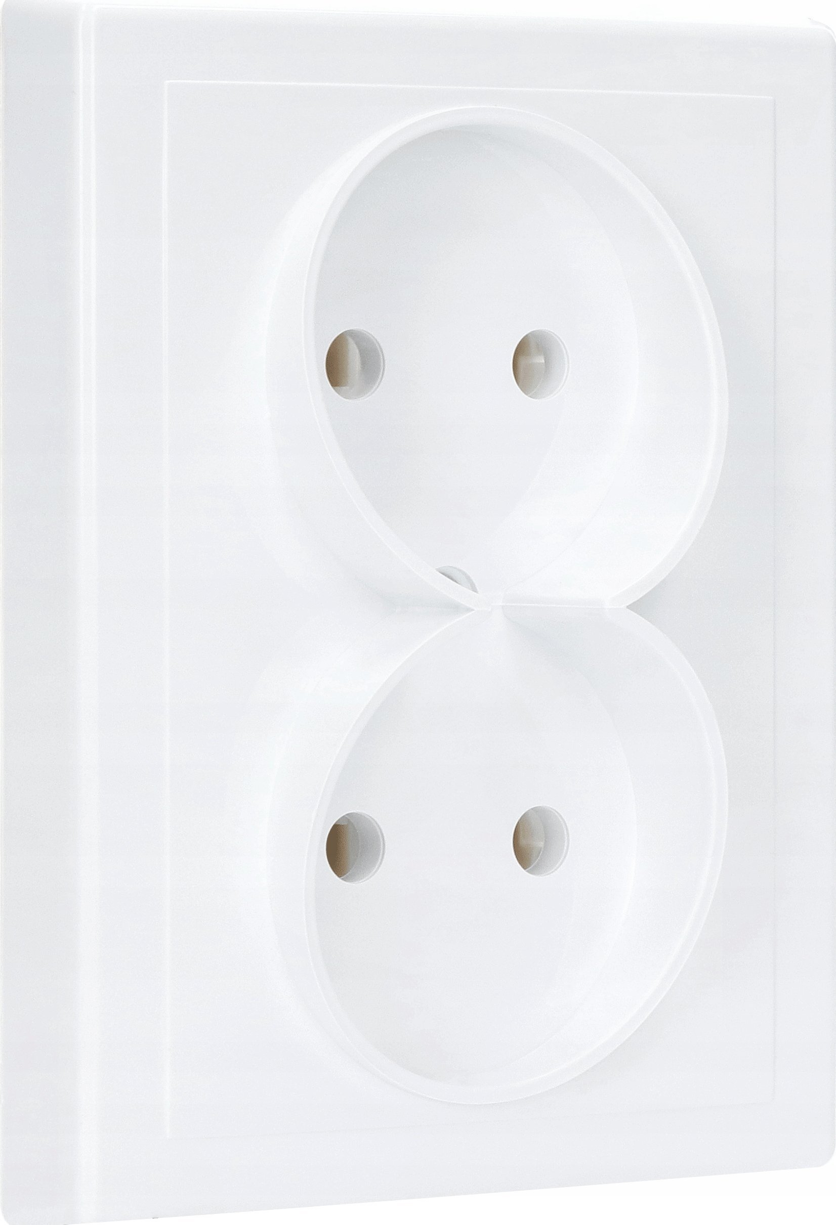 Timex Gniazdo podwójne bez uziemienia JOWISZ biały