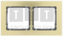 8-11-DRA-2 DECO Ramka uniwersalna podwójna - aluminium szczotkowane (ramka: kolor mosiężny spód: grafitowy) 8-11-DRA-2