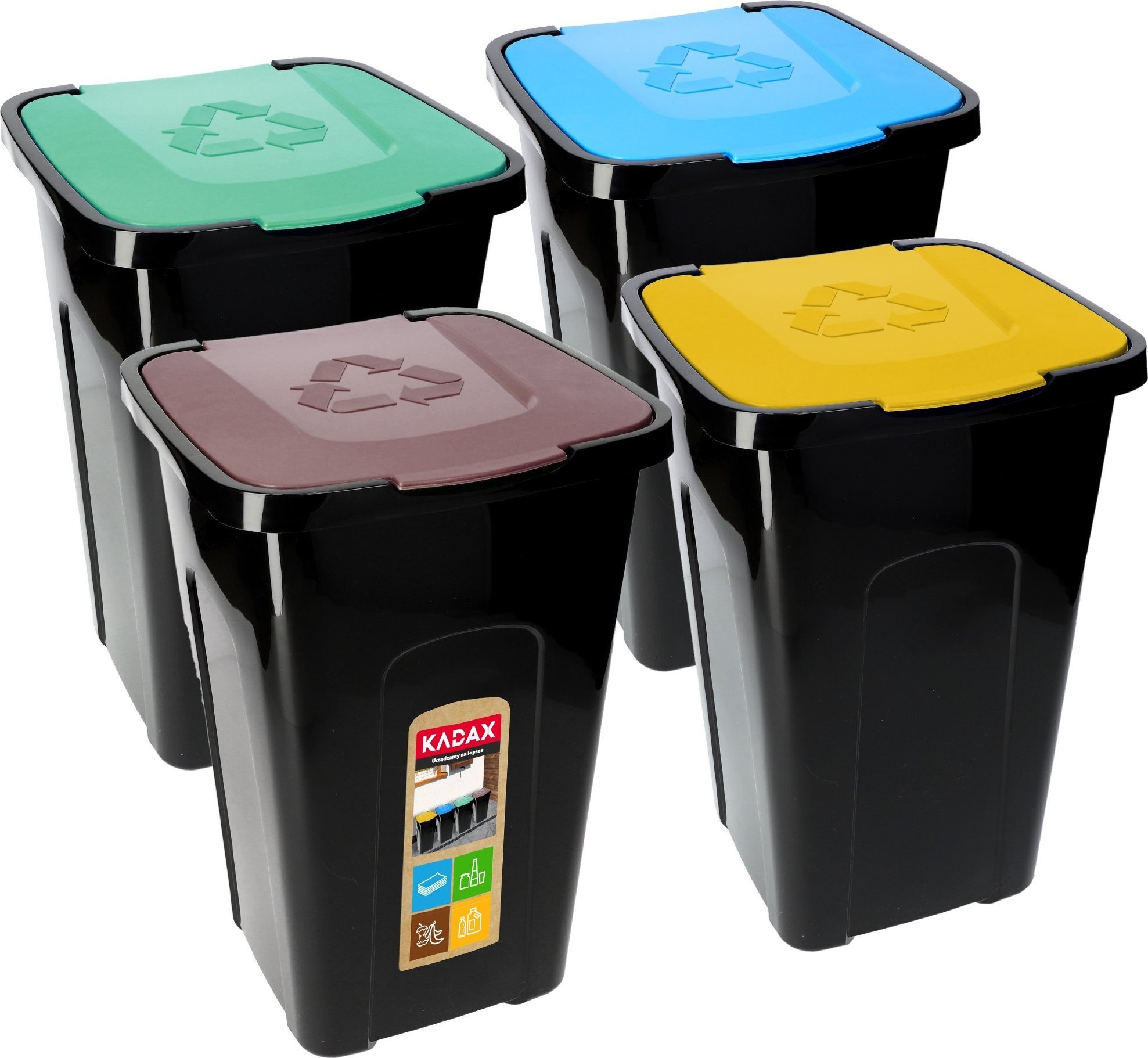 Kosz na śmieci Kadax do segregacji czarny