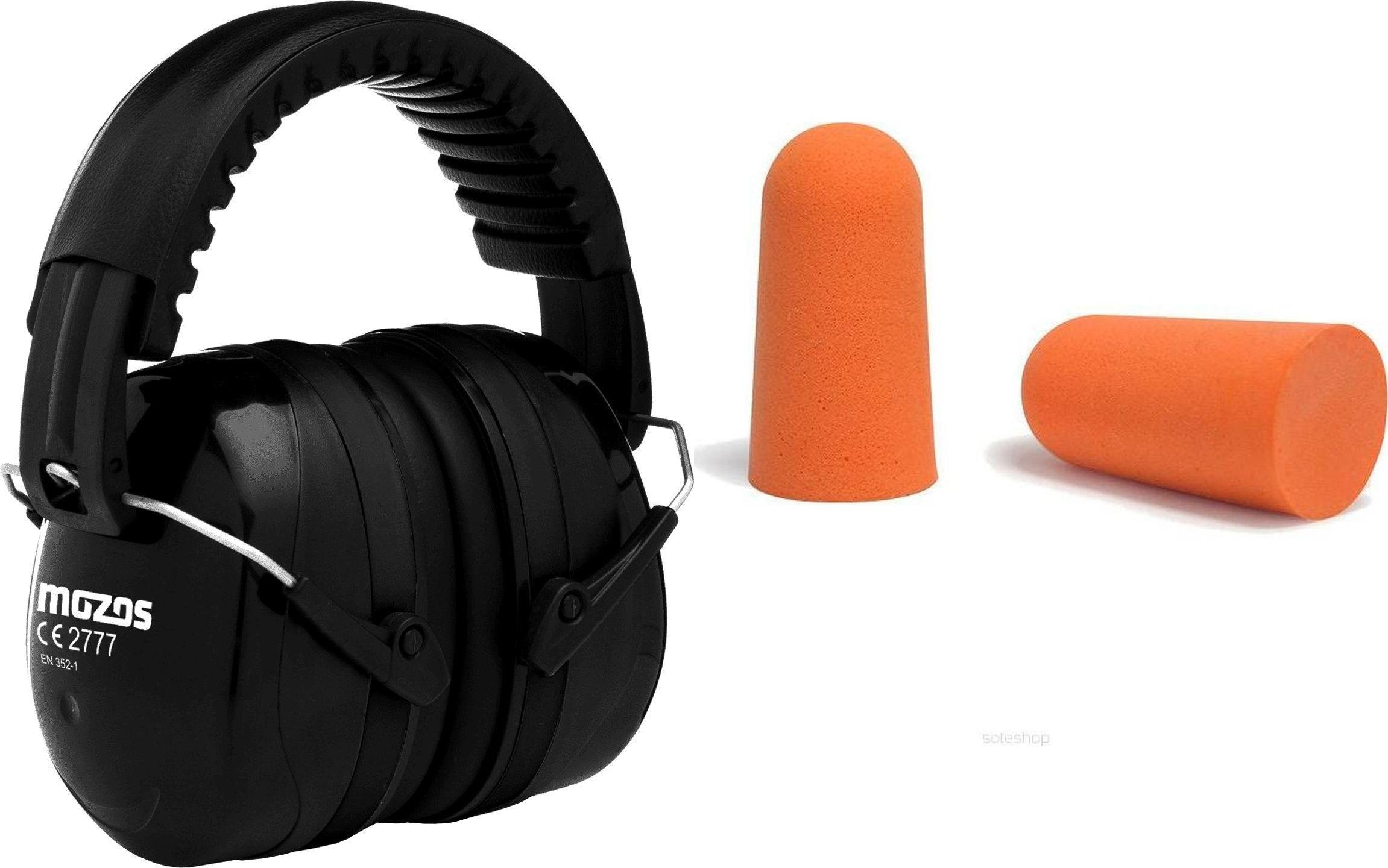 Mozos Mozos słuchawki tłumiące dla dorosłych (M5002B) + Zatyczki Do Uszu Stopery Tuba 160 Szt
