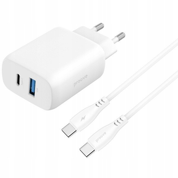 Ładowarka Sieciowa 230v 30w Na Usb-c Usb Type-c + Usb Kabel 1m 60w Usb-c / Wcsp23011002 / Silicone Power 2 / Biały