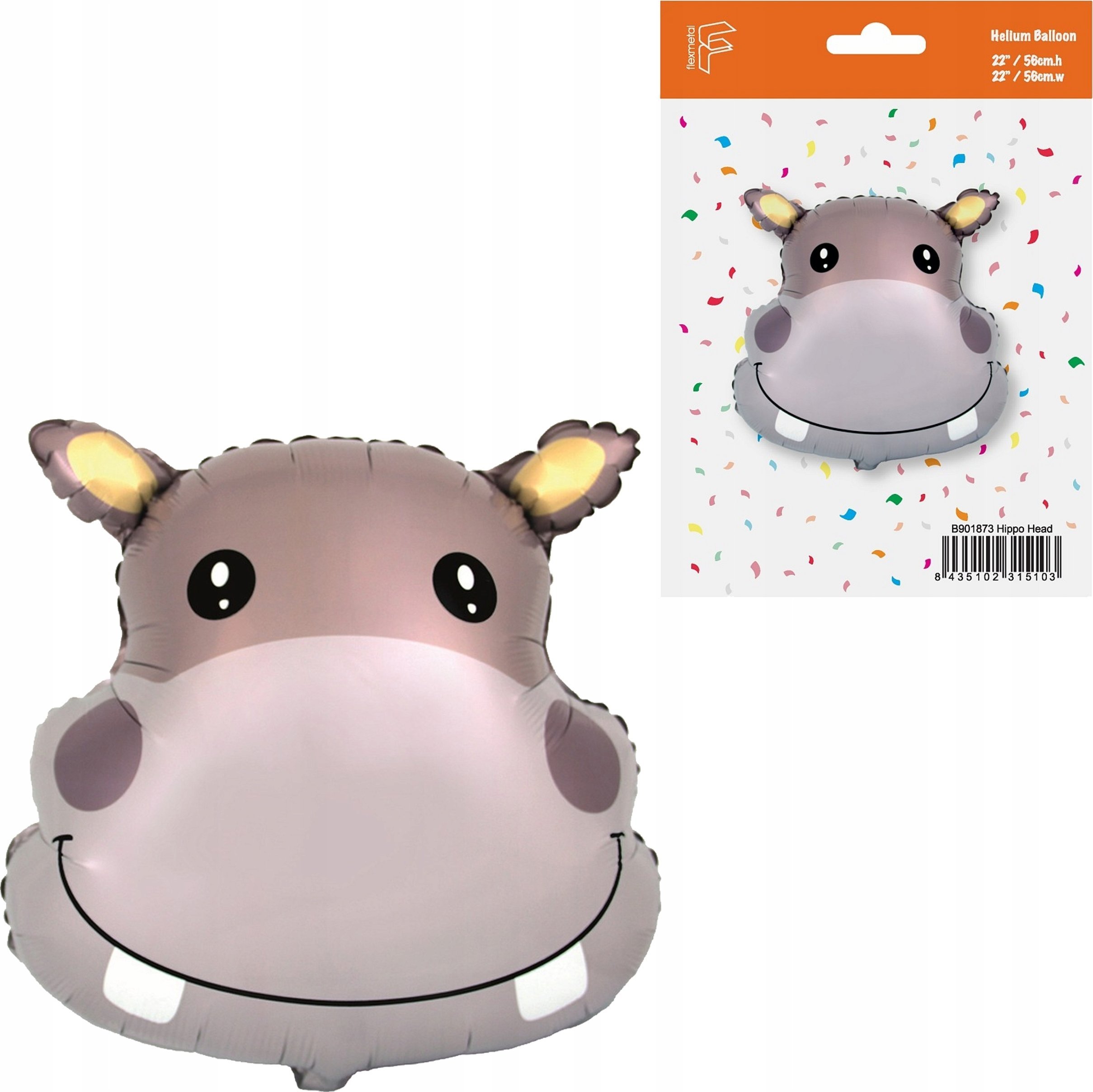 GoDan Balon foliowy 24" FX - Hipopotam (głowa), pakowany B901873