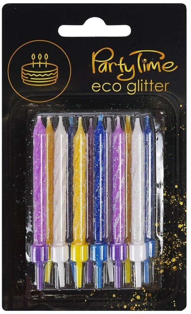 Świeczki urodzinowe eko-brokat 6szt