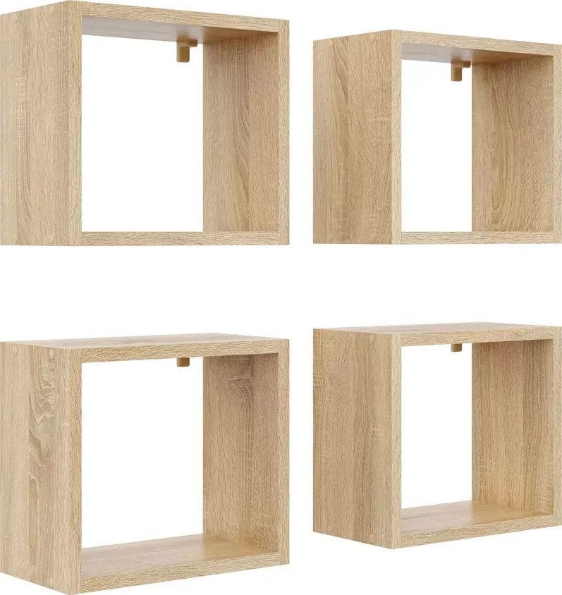 Elior Komplet skandynawskich półek ściennych dąb sonoma - Hermos