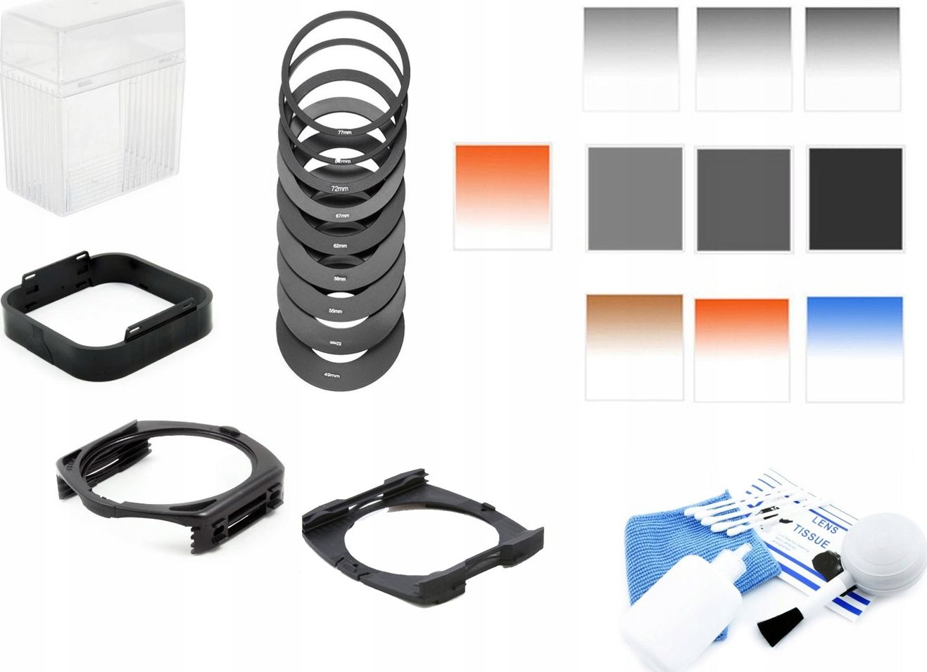 Filtr Massa ZESTAW typu COKIN P 28w1 Uchwyty Filtry Adaptery Pudełko Zestaw Czyszczący