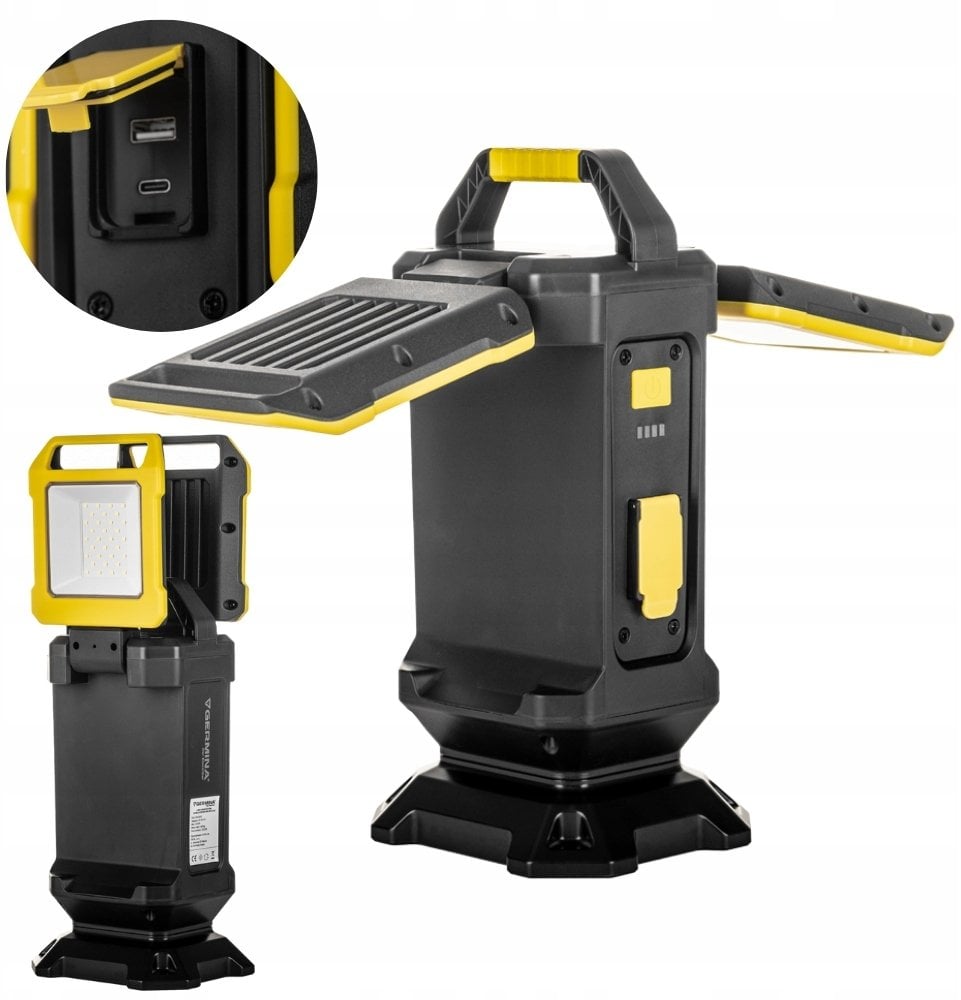 Lampa warsztatowa LED HERCULES 20W 1500lm i 750lm 6500K IP54 akumulatorowa z funkcją powerbank GW-0033