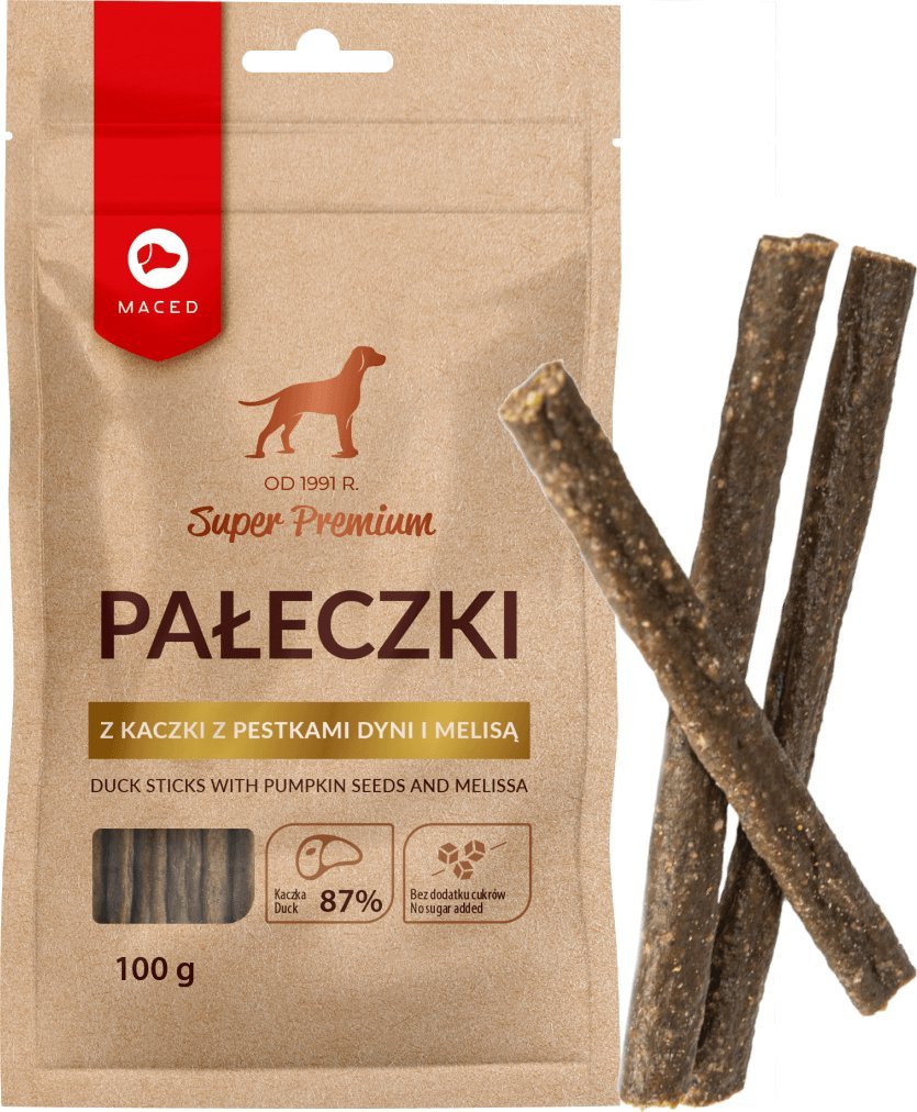 Maced Pałeczki z kaczki, pestkami dyni, melisą 100g