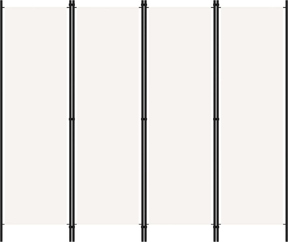 vidaXL Parawan 4-panelowy, biały, 200 x 180 cm