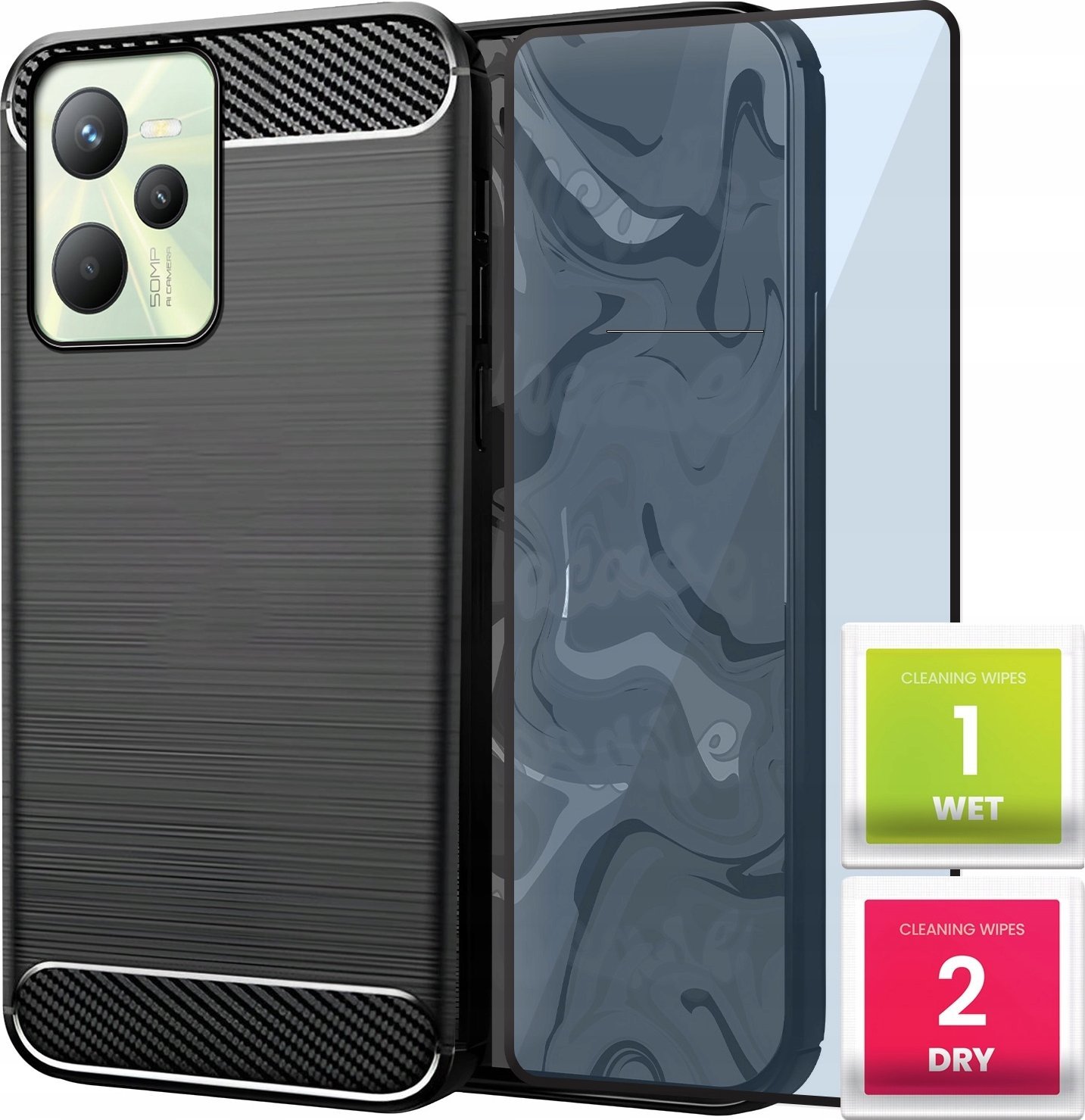 Hello Case ETUI DO REALME C35 | PANCERNE KARBON CASE CZARNE