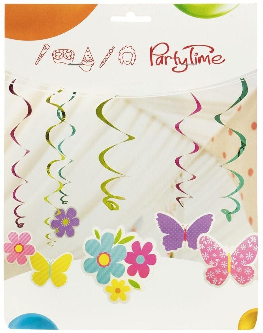 Wirujące dekoracje kwiatuszki i motylki 6szt