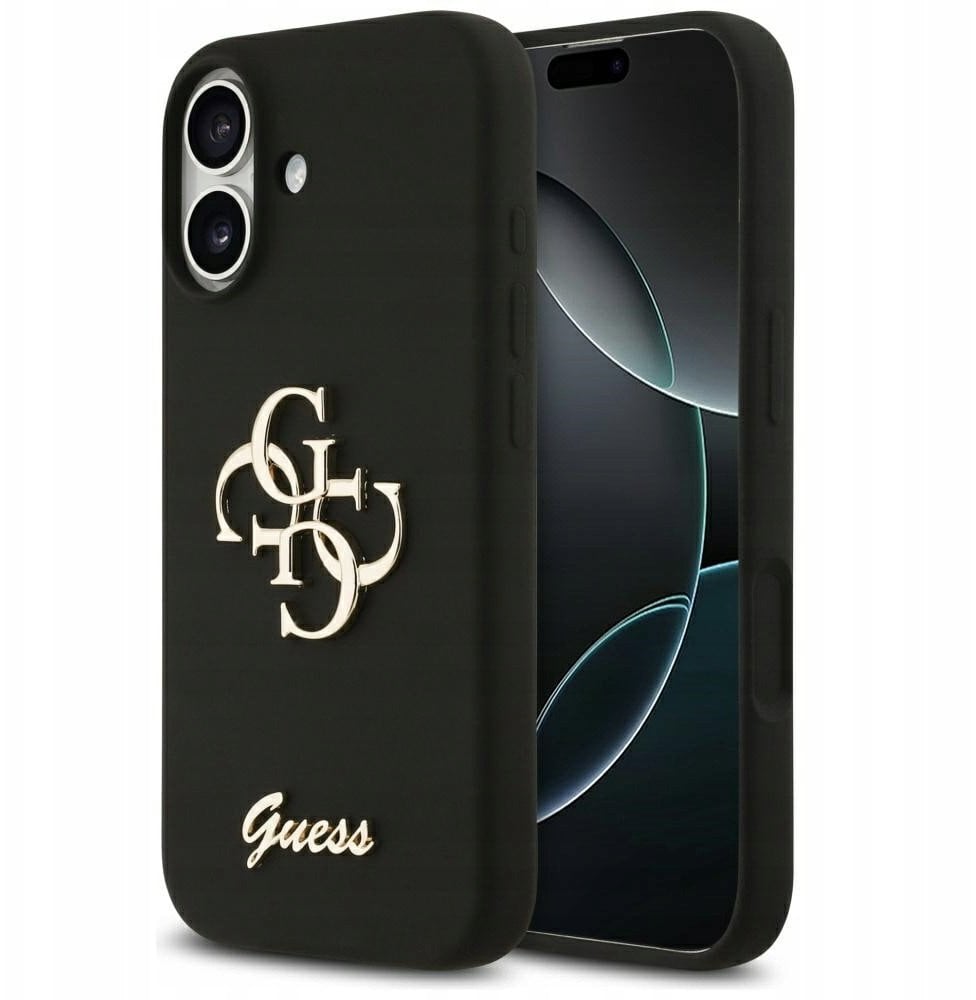 Etui Guess Silicone Big 4G Script do iPhone 17 czarny
