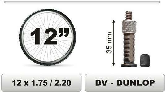 Carcommerce Dętka do roweru 12 x 1,75 / 2,20 DV