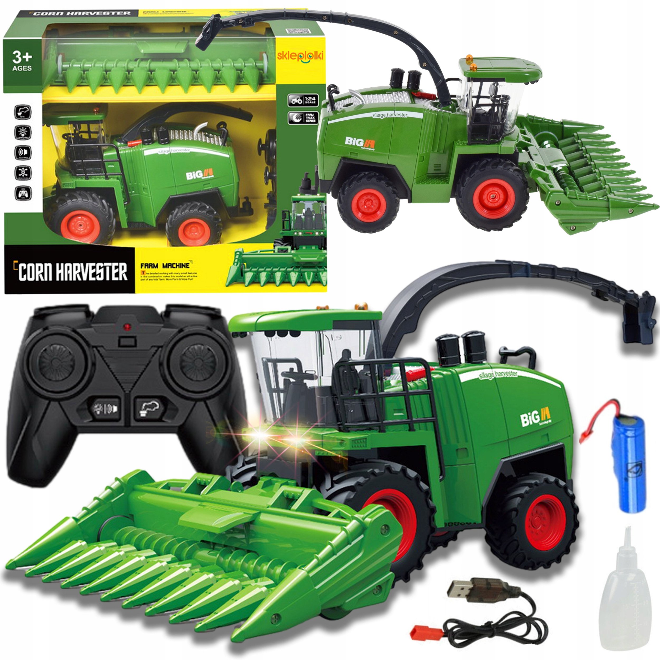MASZYNA ROLNICZA KOMBAJN ZDALNIE STEROWANY ZABAWKA DLA DZIECI ZBOŻOWY RC